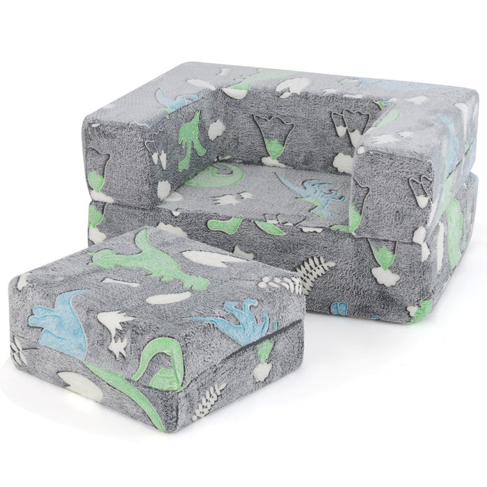 Toddler Play Couch with Machine Washable Cover and High-density Foam Filling-