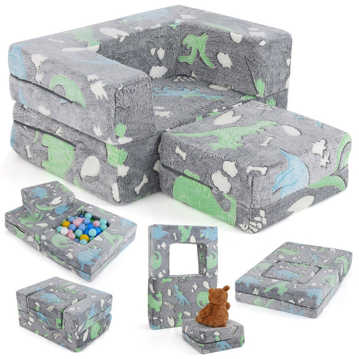 Toddler Play Couch with Machine Washable Cover and High-density Foam Filling-