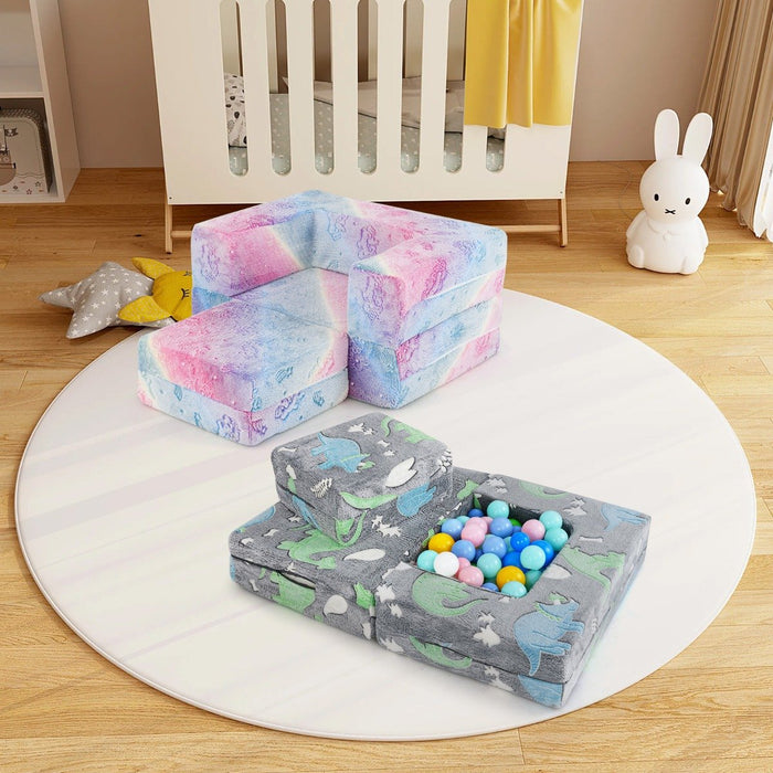 Toddler Play Couch with Machine Washable Cover and High-density Foam Filling-