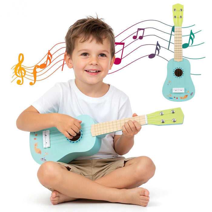 Toy Ukulele with Laminated Basswood Body and 4 Tunable Nylon Strings