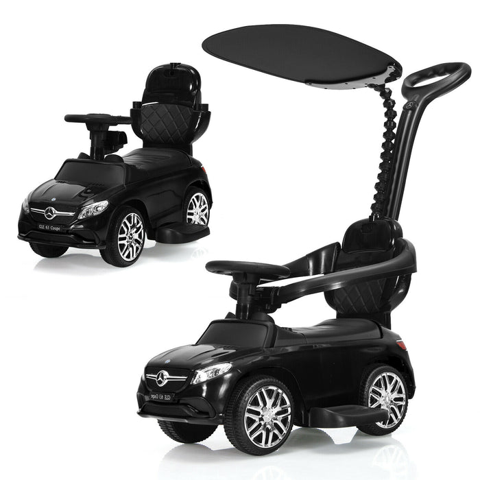 3-in-1 Mercedes Benz Licensed Kids Ride On Push Car with Canopy-