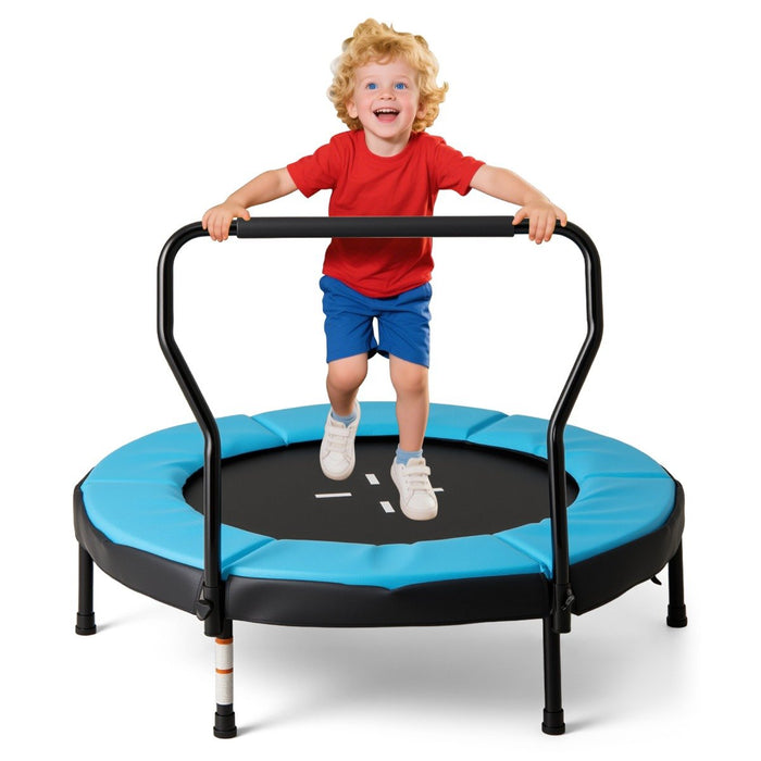 Trampoline for Kids Indoor Outdoor Fitness Trampoline with Handlebar-