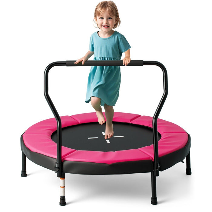 Trampoline for Kids Indoor Outdoor Fitness Trampoline with Handlebar-