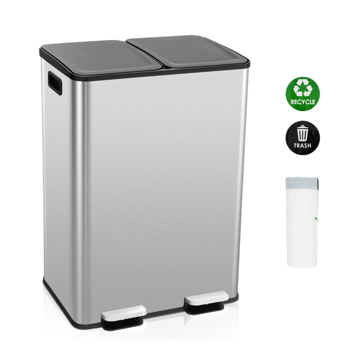 Trash Can with Deodorizer Compartments and Soft Close Lids-