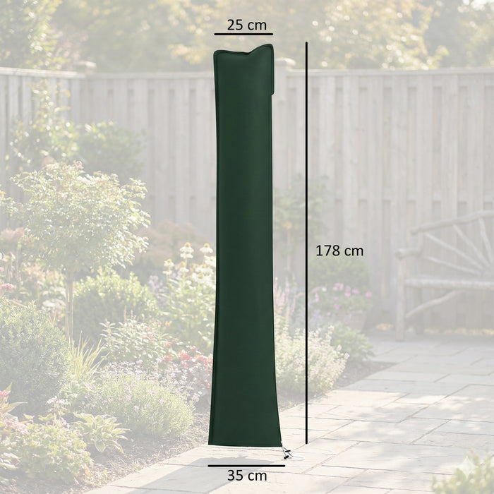 Outsunny Parasol Cover, Cantilever Umbrella Cover for 2-3.5 m Parasols, Banana Umbrella Protector with Zipper, Green