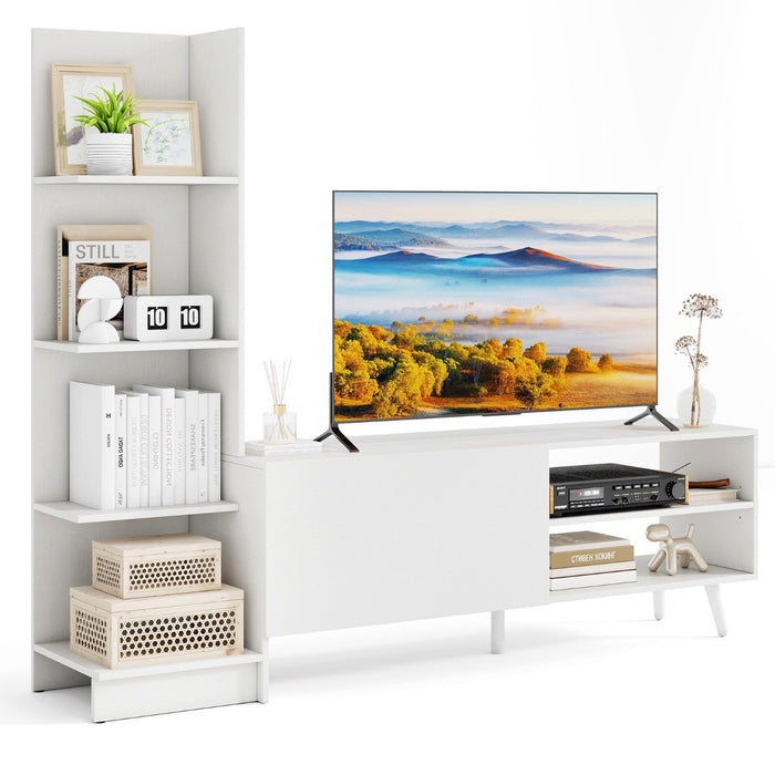 TV Stand for TVs up to 50 Inches with Adjustable Shelf for Living Room Bedroom-