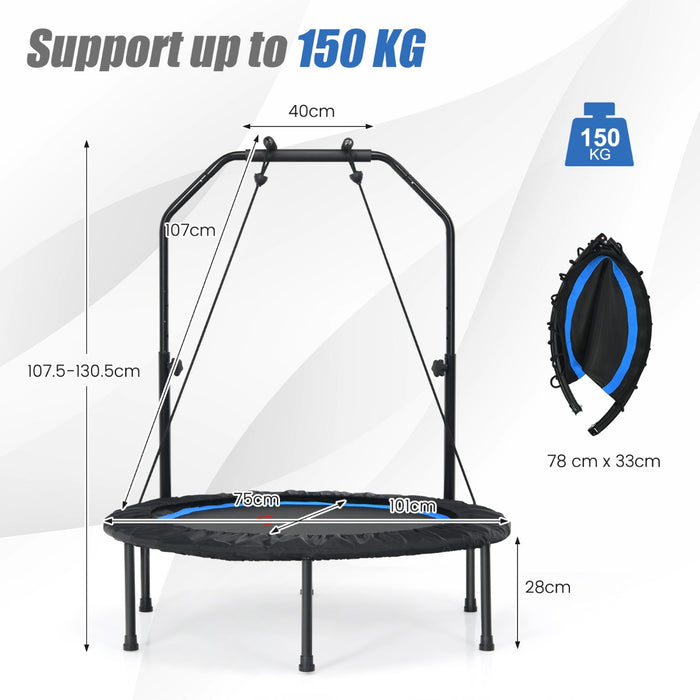 101 cm Mini Trampoline with 2 Resistance Bands and Adjustable Foam Handle-