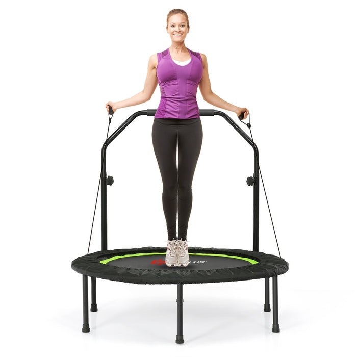 101 cm Mini Trampoline with 2 Resistance Bands and Adjustable Foam Handle-