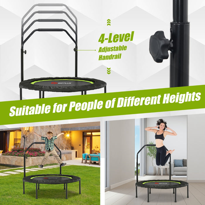 101 cm Mini Trampoline with 2 Resistance Bands and Adjustable Foam Handle-