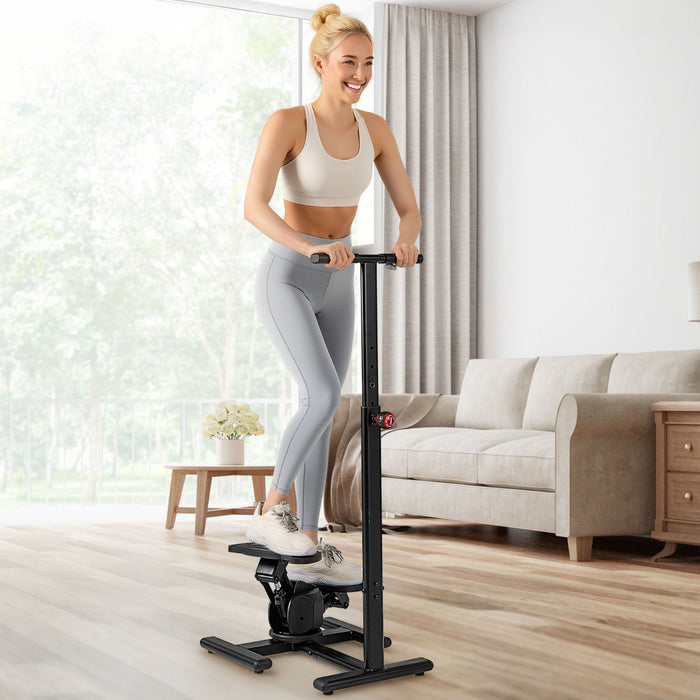 Twist Stepper with Adjustable Handlebar and LCD Monitor-