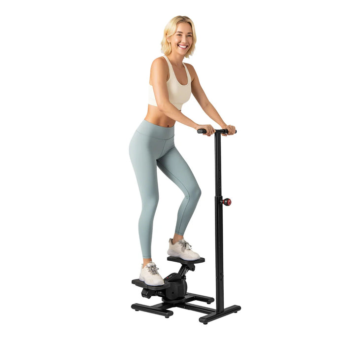 Twist Stepper with Adjustable Handlebar and LCD Monitor-