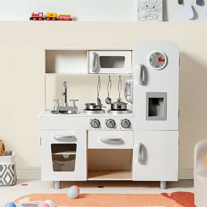 Large Wooden Kids Play Kitchen Pretend Set Toy Cooking Gift