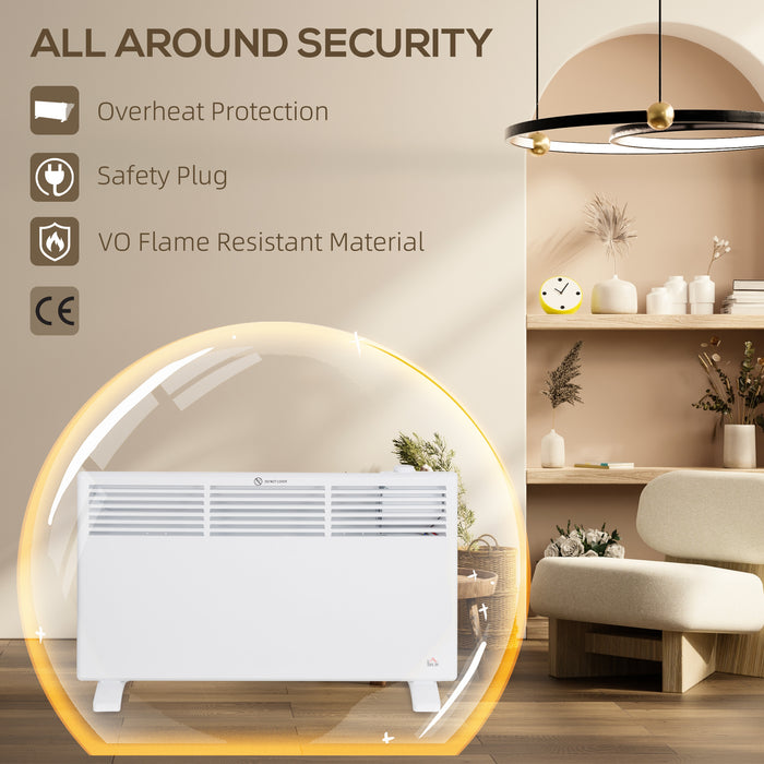 HOMCOM 1500W Convector Heater - White | Aosom UK