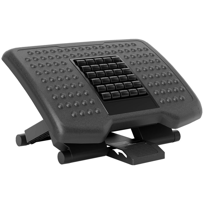 HOMCOM Three-Level, Multi-Angle Massage Footrest - Black | Aosom UK