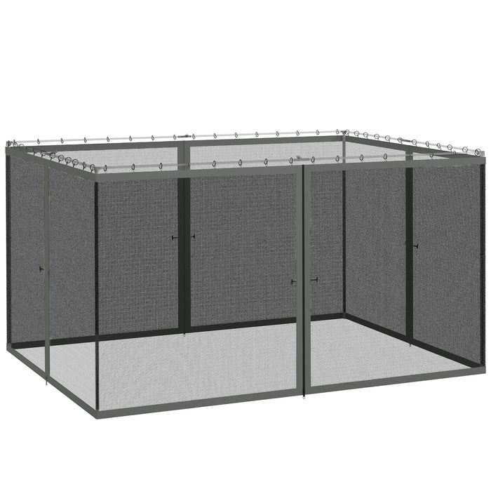 Outsunny 352 x 207cm Universal Replacement Mesh Sidewall Netting for Patio Gazebos and Canopy Tents, (Sidewall Only) Dark Grey