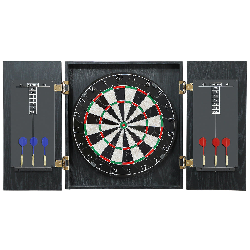 SPORTNOW Bristle Dartboard with Cabinet, 6 Steel Tip Darts, Cabinet