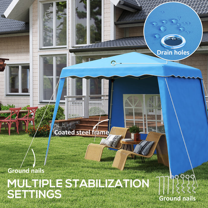 Outsunny 2.4 x 2.4m UV50+ Pop Up Gazebo - Blue