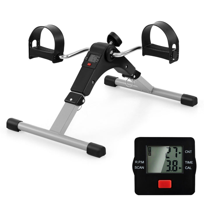 Under Desk Exercise Bike Pedal Exerciser with LCD Display for Legs and Arms Workout-