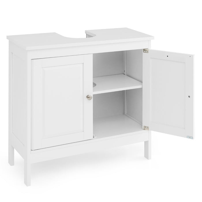 Under Freestanding Bathroom Vanity Sink Cabinet with 2 Doors-White