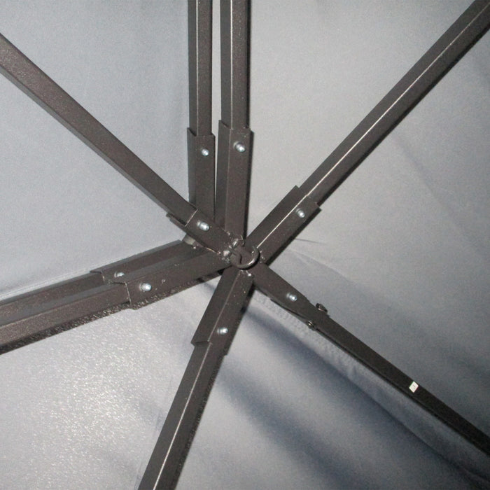 Outsunny 3 x 4m Aluminium Garden Gazebo, Marquee Canopy Shelter Pavilion Party Tent with Nets and Curtains for Garden and Deck, Dark Grey