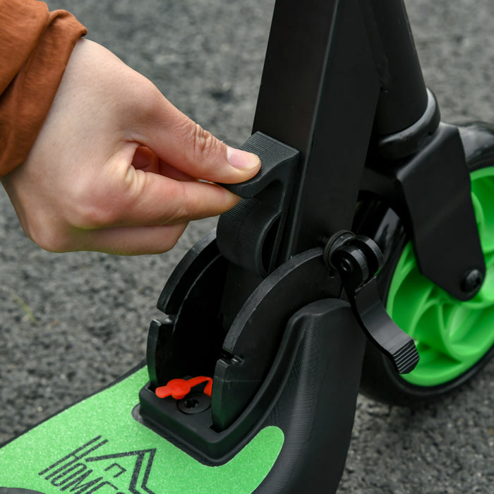 HOMCOM Folding Electric Scooter Adult E Scooter, 120W, with Rear Wheel Brake, 8km/h Maximum Speed, for Ages 6+ Years Old, Green | Aosom UK