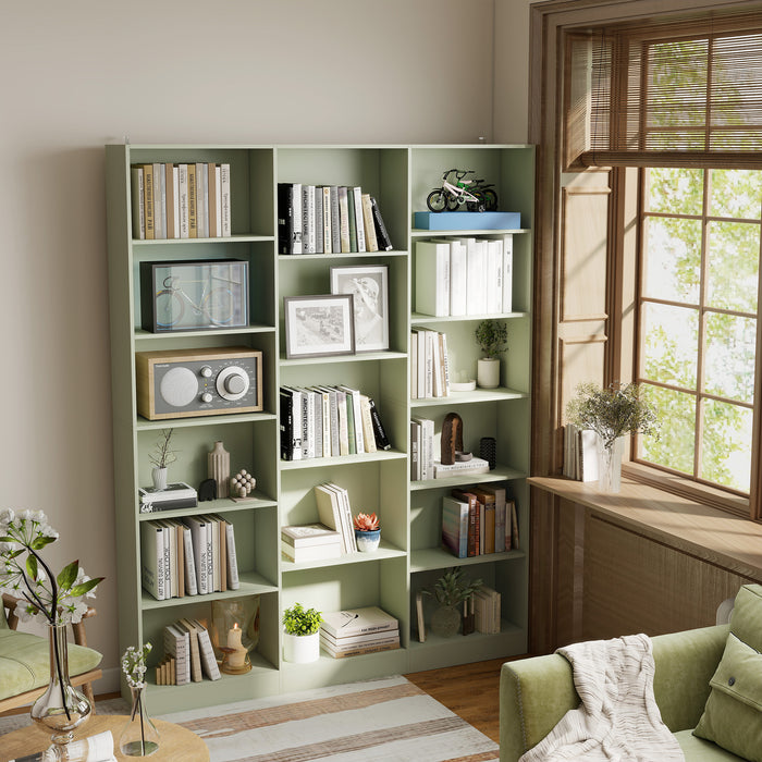 HOMCOM Bookcase with Open Storage, 6-Tier Bookshelf with Anti-Tipping Hardware, Light Green