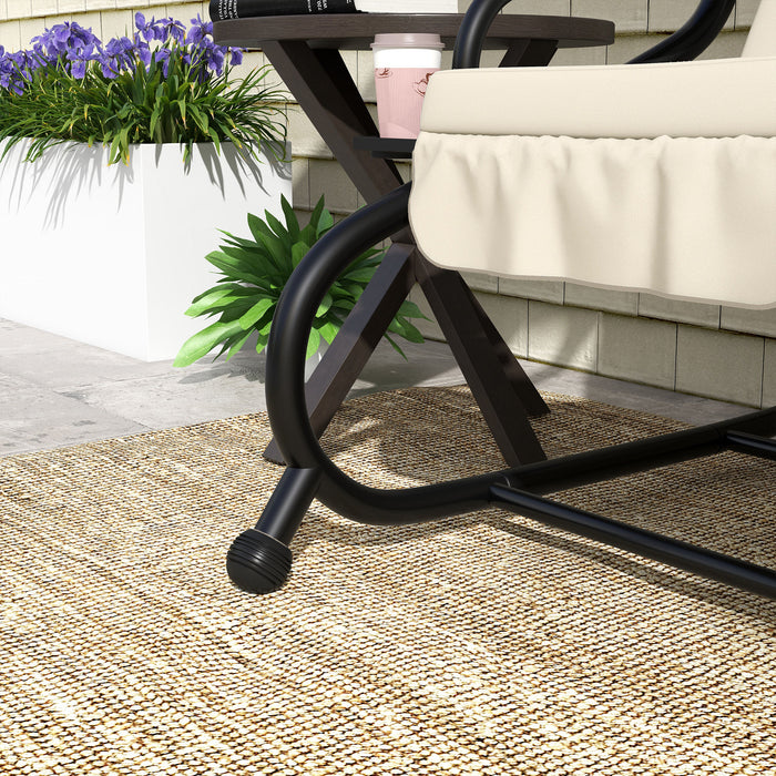 Outsunny Three-Person garden Swing Chair, with Adjustable Canopy - Cream White