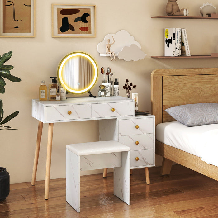 Vanity Desk Makeup Vanity Set with Removable Mirror-