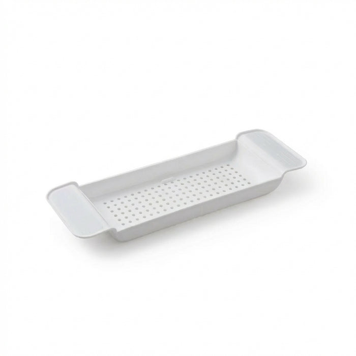 Extendable Bathtub Tray – Retractable Bath Shelf & Towel Holder (White/Black)