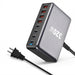 320W GaN Desktop Charger — 8‑Port USB‑C & USB‑A PD Station (Model 4C4A)