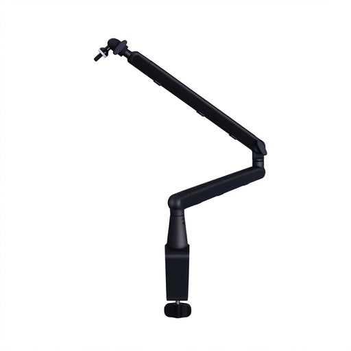 Heavy-Duty Microphone Desk Arm Stand Kit — Adjustable Boom, Pop Filter & Windscreen (Black)
