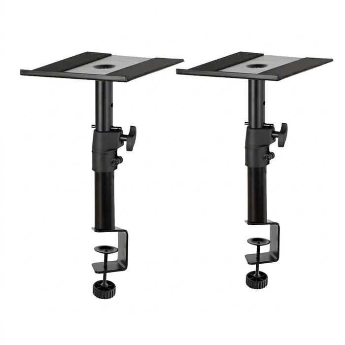 Studio‑Grade Clamp Mount Speaker Stand — Height Adjustable Desktop Platform for Monitors