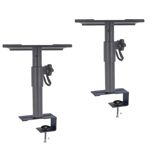 XP-07 Universal Height-Adjustable Speaker Stands (Pair) — 260–360mm, 360° Rotating Clamp Mount