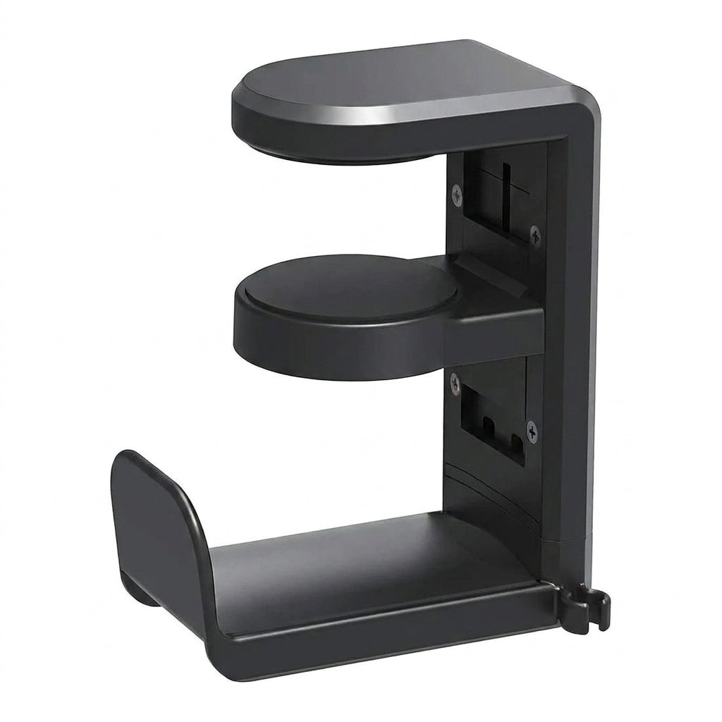 2-in-1 No‑Drill Desktop Cup Holder & Headphone Hook for Computer Desk
