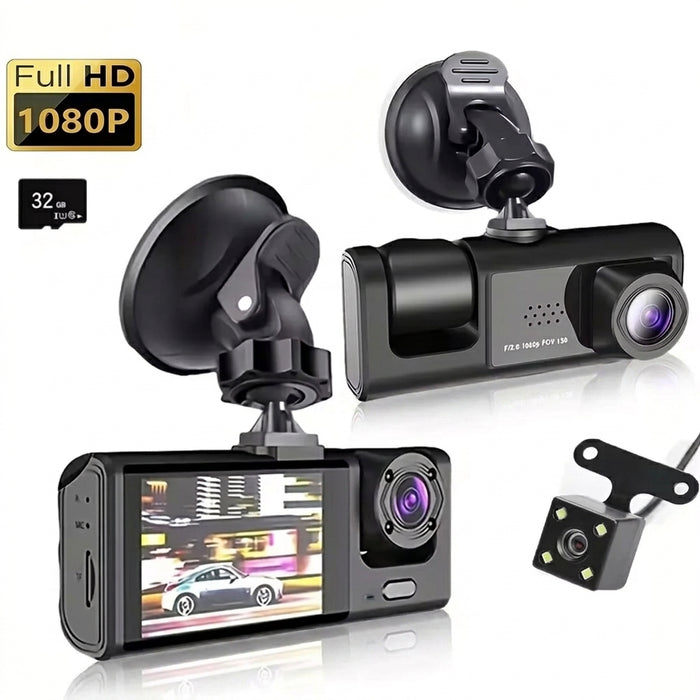 Dash Cam with IR Night Vision, 2" IPS Screen, 1080P Full HD, Loop Recording — 2/3 Camera DVR