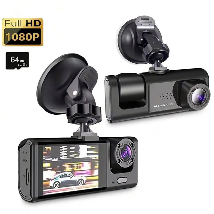 Dash Cam with IR Night Vision, 2" IPS Screen, 1080P Full HD, Loop Recording — 2/3 Camera DVR