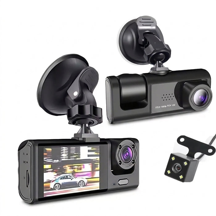 Dash Cam with IR Night Vision, 2" IPS Screen, 1080P Full HD, Loop Recording — 2/3 Camera DVR