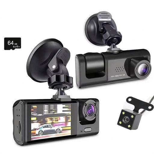 Dash Cam with IR Night Vision, 2" IPS Screen, 1080P Full HD, Loop Recording — 2/3 Camera DVR