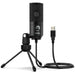 USB Condenser Microphone K669B — Metal Body, Cardioid, Gain Knob, USB Plug-and-Play