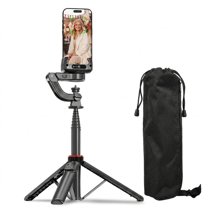 C22 AI Face-Tracking Handheld Gimbal Stabiliser — 3‑in‑1 Selfie Stick & Tripod for Smartphones