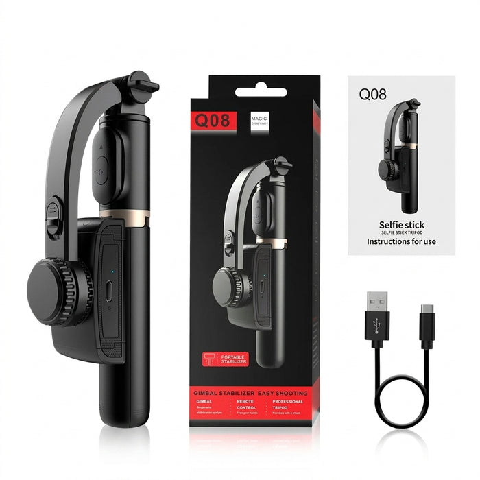 Q08 Handheld Gimbal Stabiliser & Selfie Stick with Bluetooth Remote for Smartphones