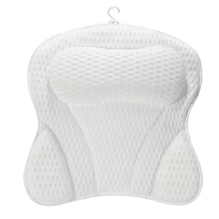 Breathable 3D Mesh Bath Pillow — Neck & Back Support with 6 Suction Cups