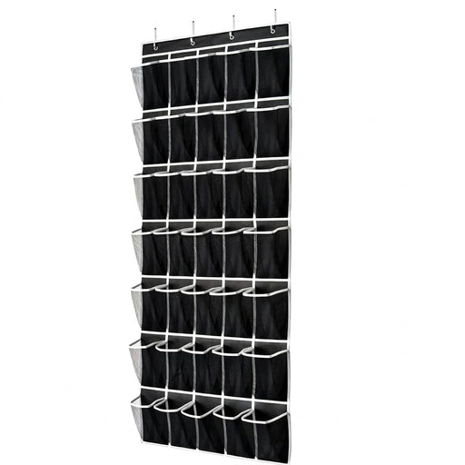 35-Pocket Over-the-Door Shoe Organiser – Breathable Mesh Hanging Storage