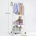 Multifunctional Movable Coat Rack Stand – Simple Plastic Clothes Hanger for Porch, Bedroom, Corridor, Dormitory