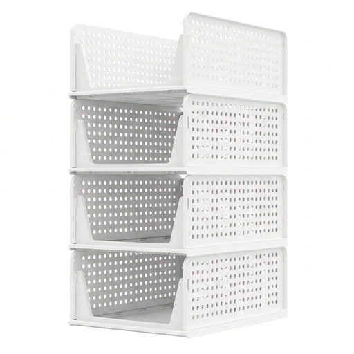 Wardrobe Storage Organiser — 4-Pack Stackable Slide Drawers