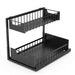 Under‑sink 2‑Tier Pull‑Out Storage Organiser – 36×27×28cm, Black or White