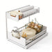 Under‑sink 2‑Tier Pull‑Out Storage Organiser – 36×27×28cm, Black or White