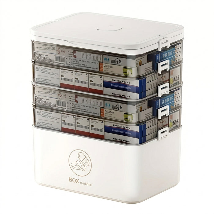 3-Tier Medicine Organiser – Leak‑Resistant Family Emergency Pill Box (Compact, Flip‑Top)