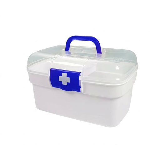 2-Tier Plastic Medicine Box with Handle — Large Capacity First‑Aid Organiser