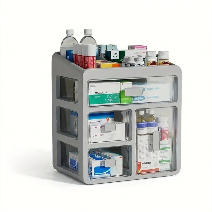 Drawer-style medicine organiser — large-capacity, multi-purpose storage